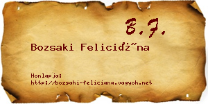 Bozsaki Feliciána névjegykártya